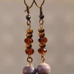 Brown And Purple Ceramic Earrings By Kashmira..