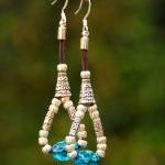 Turquoise And Silver Bohemian Earrings