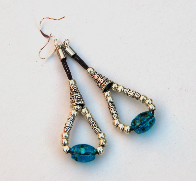 Turquoise And Silver Bohemian Earrings